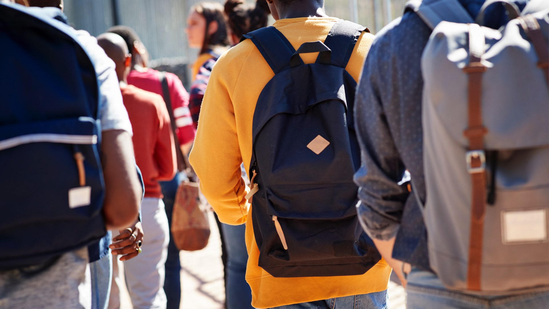 close up of students backpack's